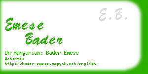 emese bader business card